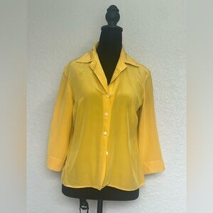 Yellow Women's Button-Up Blouse